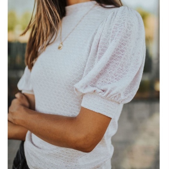Free People Tops - Free People Good Luck Top Puff Sleeves Pink Nectar